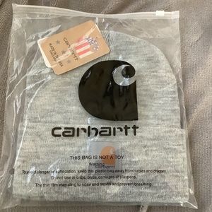 Carhartt Unisex Adult Gray Cuff Winter Beanie Hat Patch Logo